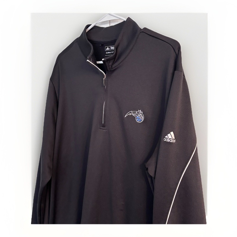 Orlando Magic Adidas Men's‎ 1/4 Zip Mock Neck Black Pullover Jacket Size XL